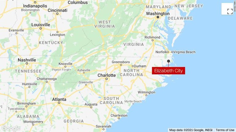 米ノースカロライナ州のエリザベスシティーで男性が警察の捜査令状執行中に射殺された/Google Maps