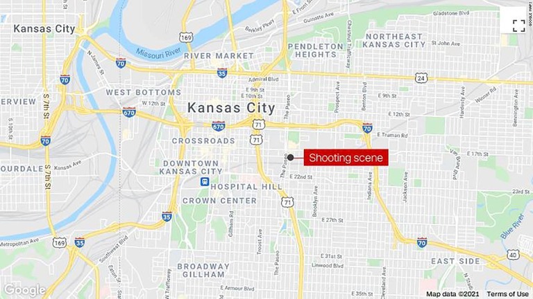 米カンザスシティーで銃撃事件が相次ぎ複数の死者が出た/Google Maps