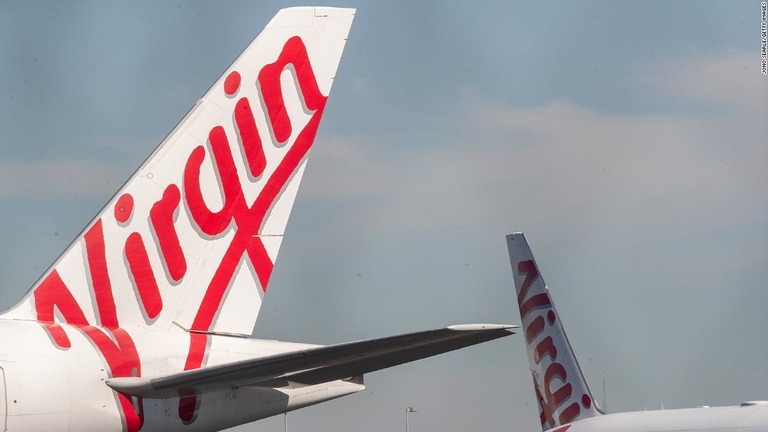 ブリスベン空港に駐機中のヴァージン・オーストラリア航空機＝４月２１日/Jono Searle/Getty Images