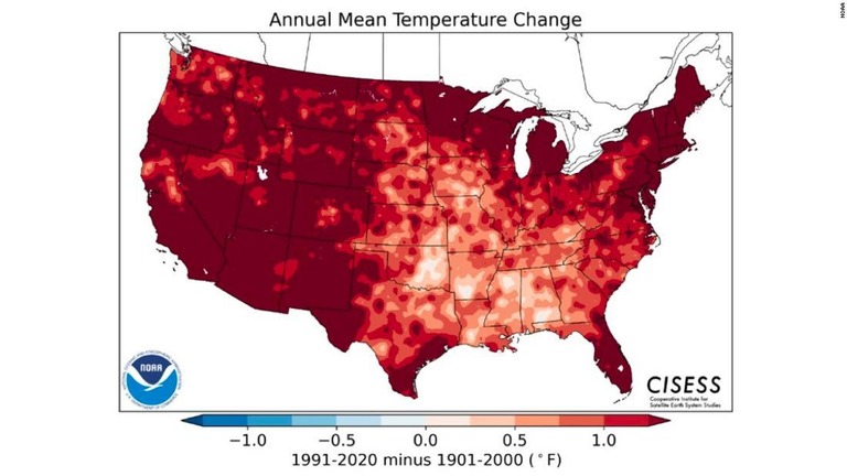 米海洋大気局（ＮＯＡＡ）が、全米規模での温暖化の進行を示す統計を発表した/NOAA