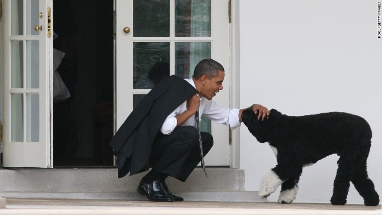 オバマ大統領とボー＝２０１２年３月/Pool/Getty Images