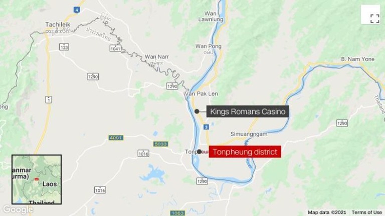 郡の対策本部や情報筋は隣国からミャンマーへの違法な入国があると指摘する/Google Maps