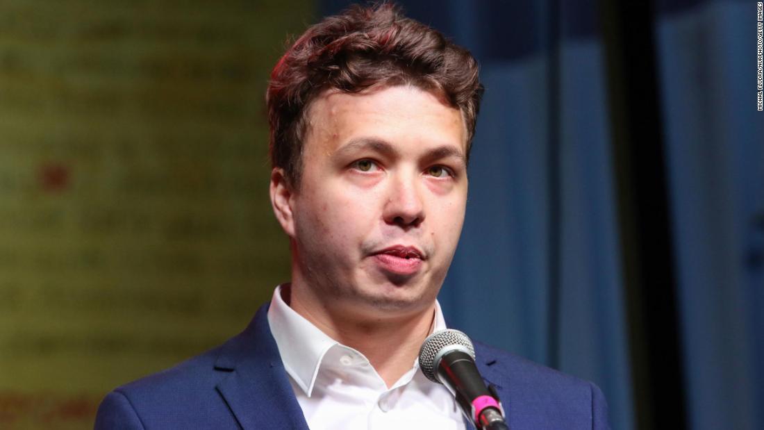 ミンスクで拘束されたロマン・プロタセビッチ氏。写真は2020年8月撮影/Michal Fludra/NurPhoto/Getty Images