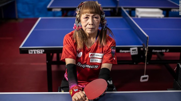 車いす卓球の別所キミヱ選手/Shiho Fukada for CNN