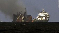火災発生の貨物船が沈没、石油流出の惨事を懸念　スリランカ沖