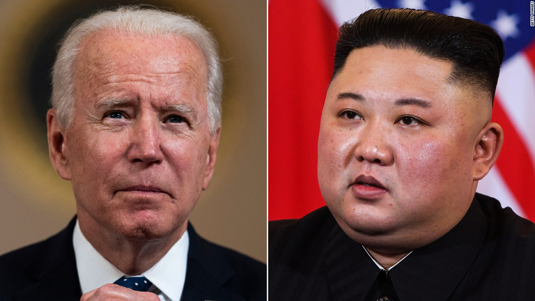 バイデン米大統領（左）と北朝鮮の金正恩総書記は、ともに国内に懸案事項を抱える/Getty Images