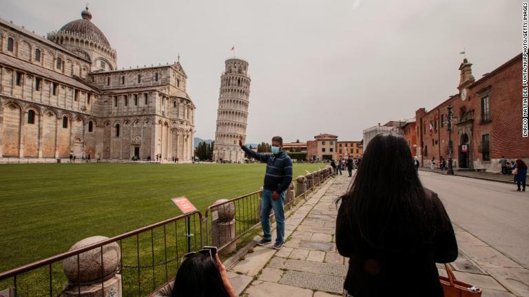 イタリアのピサの斜塔は５月に一般公開が再開した/Enrico Mattia Del Punta/NurPhoto/Getty Images