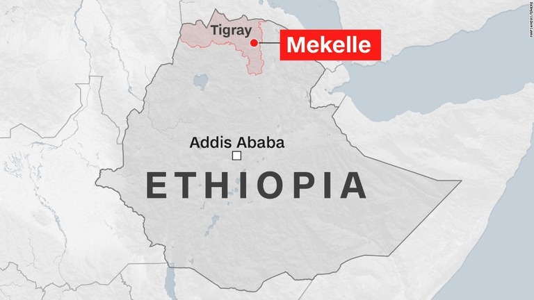 エチオピア軍が北部ティグレ州の州都メケレから撤退した/Maps4news/©HERE