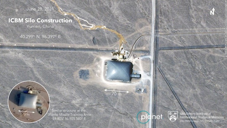 建設中のミサイル格納庫の拡大画像/Courtesy Planet Labs Inc./Center for Nonproliferation Studies