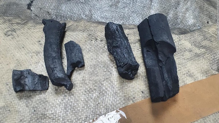 コカインは木炭に見えるよう作られていた/Garda National Drugs & Organised Crime Bureau