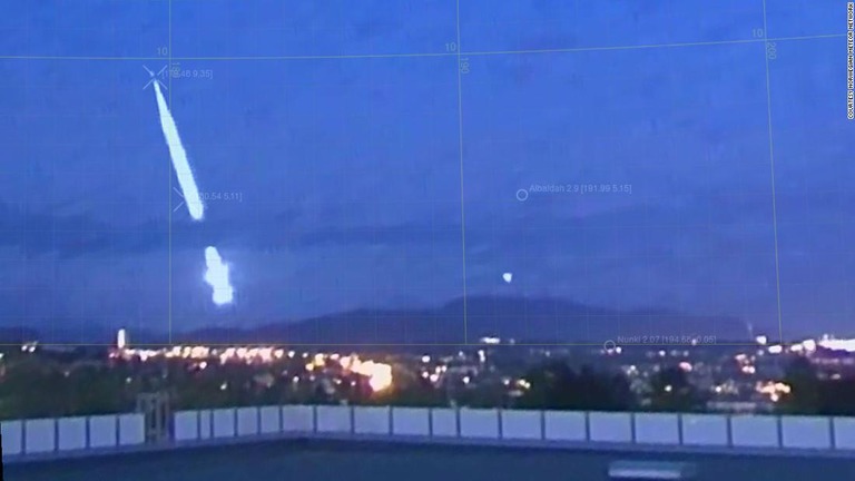 専門家によると、オスロの約２４キロ西のリエルに落下したと思われる/Courtesy Norwegian Meteor Network