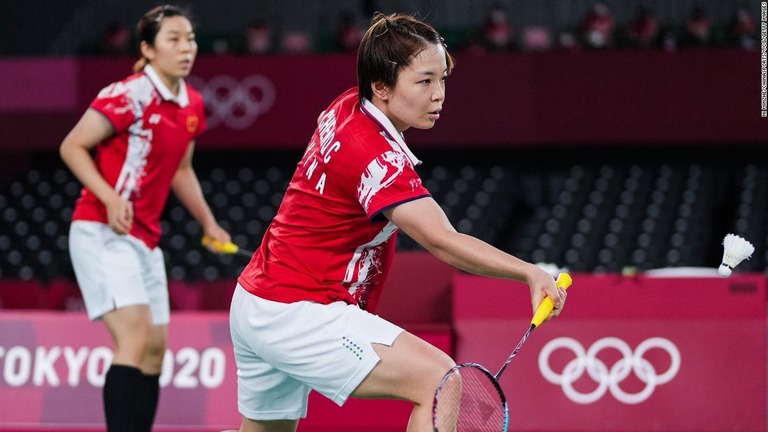 中国の陳清晨選手（写真中央）と賈一凡選手（写真後方）/Ni Minzhe/CHINASPORTS/VCG/Getty Images