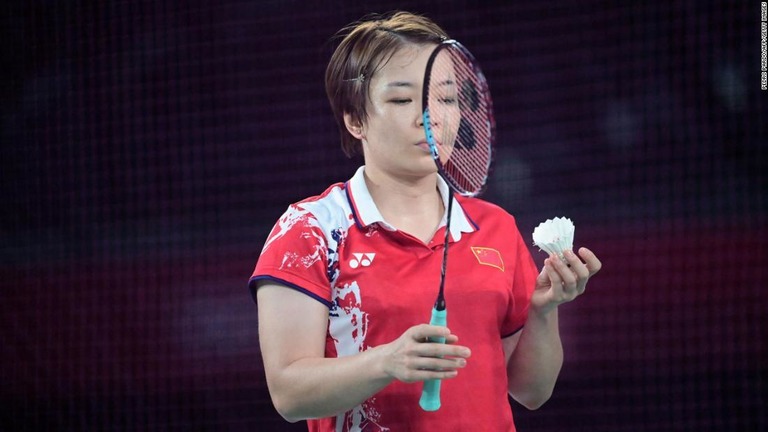 五輪バドミントン女子ダブルスの試合に出場した陳清晨選手＝７月２４日、東京/Pedro Pardo/AFP/Getty Images