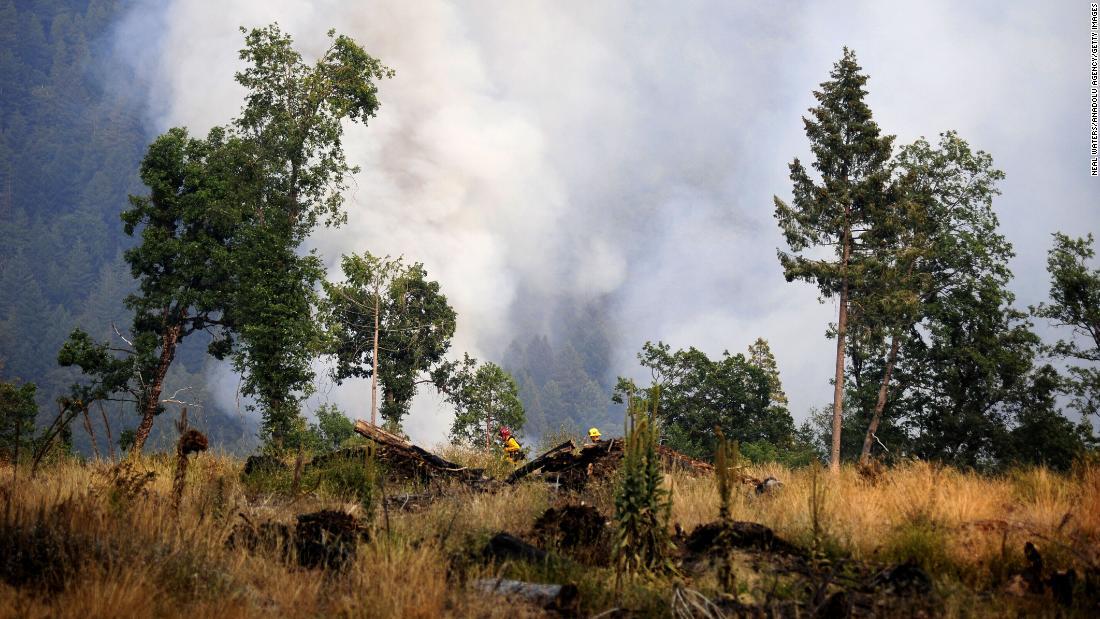 カルドア・ファイアでエルドラド国立森林公園のキャンプ・クリークが焼ける/Neal Waters/Anadolu Agency/Getty Images