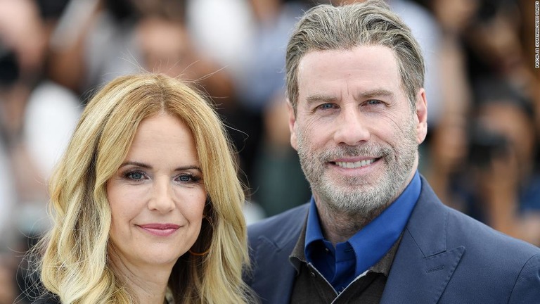 ジョン・トラボルタとさんとケリー・プレストンさん＝２０１８年５月、フランス・カンヌ/Pascal Le Segretain/Getty Images