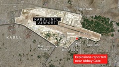 カブール空港付近で自爆攻撃　米兵１３人、アフガン人９０人超が死亡