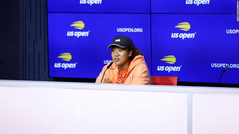 全米オープンの開幕を前に記者会見した大坂なおみ選手＝２７日、米ニューヨーク市/Nicole Pereira/USTA/AP