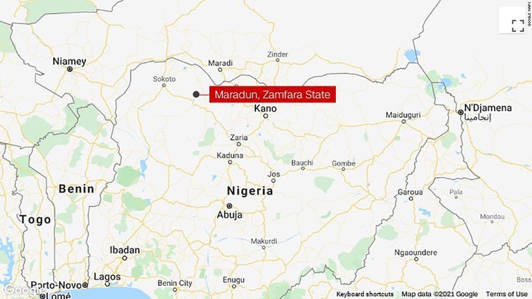 事件のあったナイジェリアのザムファラ州/Google Maps