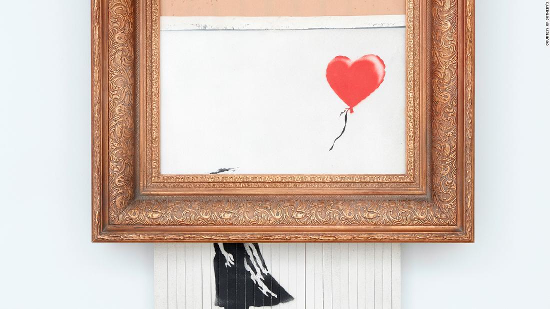 細断されたバンクシーの絵画、再び競売へ 価値は6倍に？ - CNN