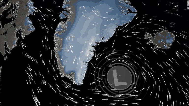 ハリケーン「ラリー」がグリーンランドに降雪をもたらすと予想されている/CNN Weather