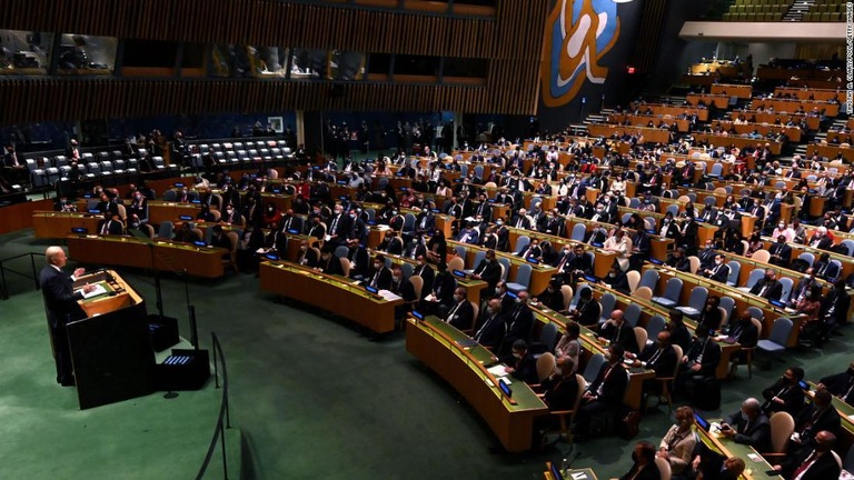 米ニューヨークで開かれた国連総会＝２１日/Timothy A. Clary/Pool/Getty Images