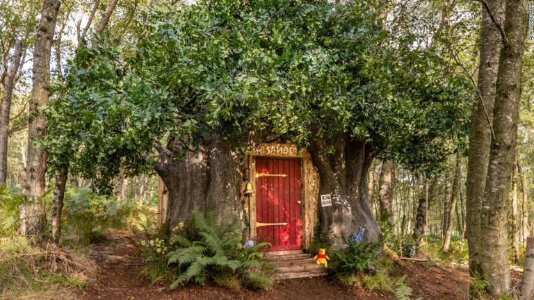 「クマのプーさん」のツリーハウスを再現した宿が原作発表から９５年を記念してオープンする/Henry Woide/Airbnb