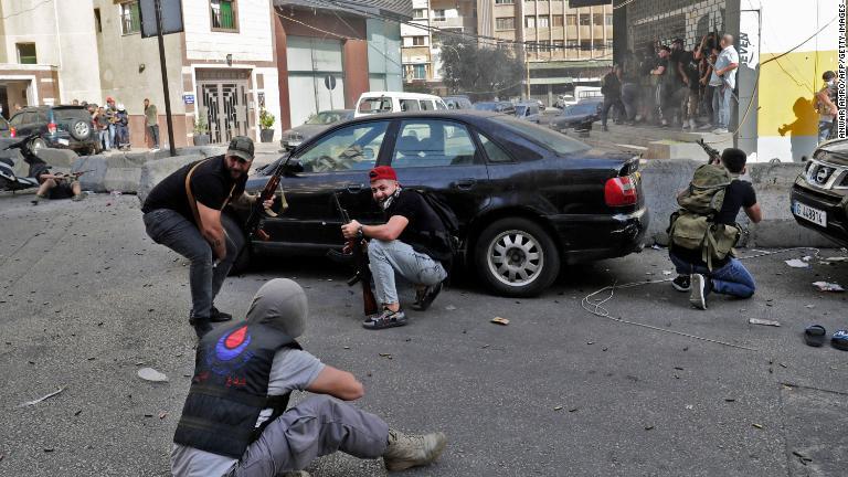 レバノンにおいて過去１０年あまりで最悪の暴力となった/Anwar Amro/AFP/Getty Images