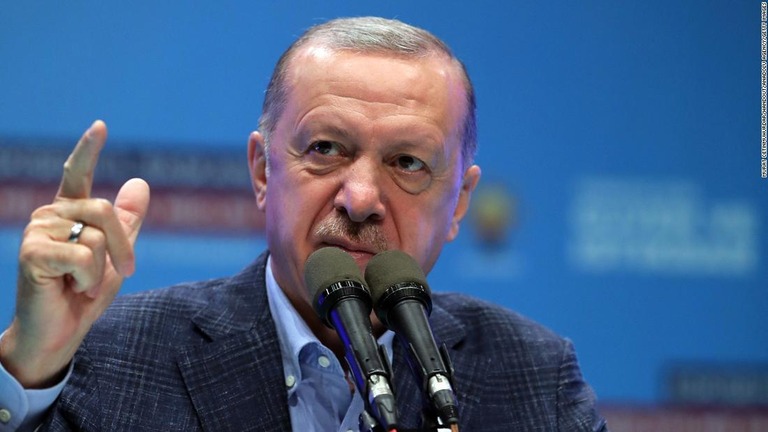 トルコのエルドアン大統領/Murat Cetinmuhurdar/Handout/Anadolu Agency/Getty Images