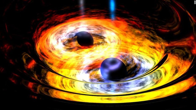 近接するブラックホールの想像図/NASA