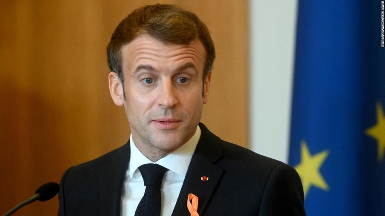フランスのマクロン大統領/Denis Lovrovic/AFP/Getty Images