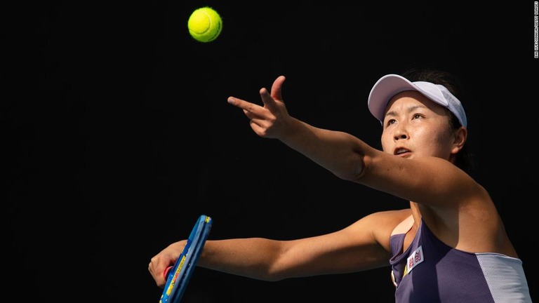 テニス選手の彭帥（ポンショワイ）さん/Bai Xue/Xinhua/Getty Images