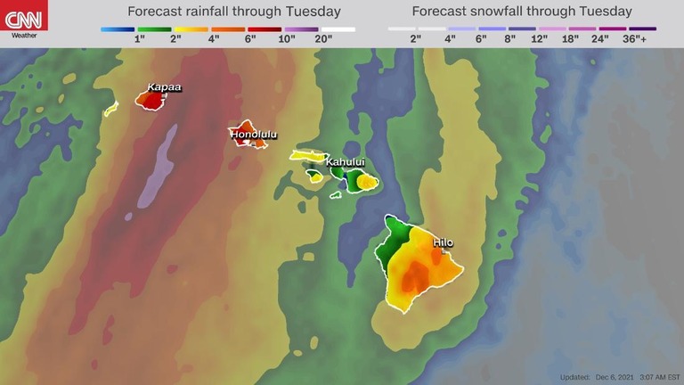 各島では現地時間の７日にかけて暴風雨による「壊滅的な洪水」に見舞われる恐れがある/cnnweather