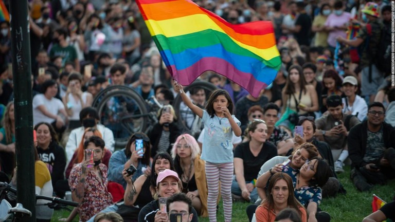 チリの議会で、同性同士の結婚を認める法案が可決された/Claudio Santana/Getty Images South America/Getty Images
