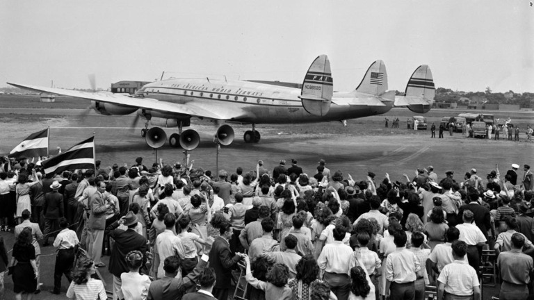 パンナムは１９４７年に初めての世界一周路線を開始した/ AP