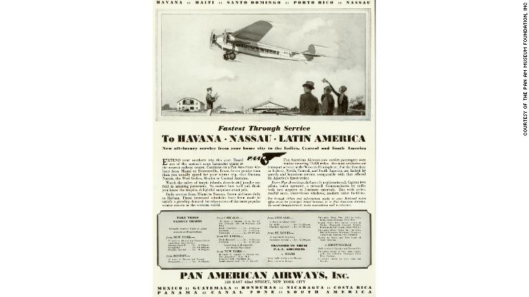 パンナムは、フロリダ州キーウェストとキューバのハバナを結ぶ旅客便と航空郵便から始まった/Courtesy of the Pan Am Museum Foundation, inc