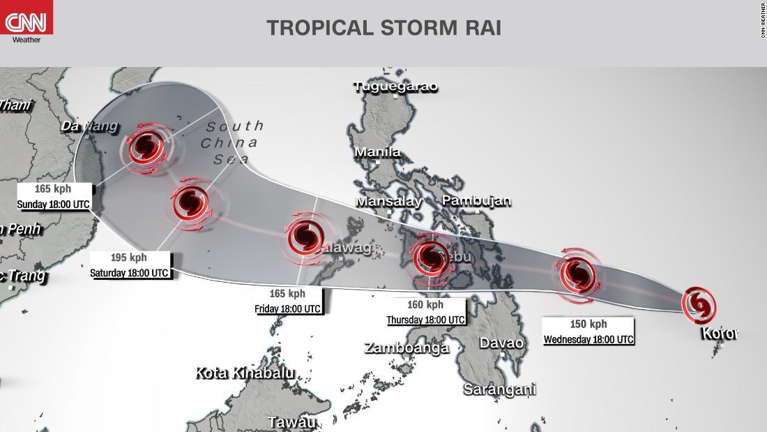 上陸時には風速約４５メートルに達する見通し/CNN Weather