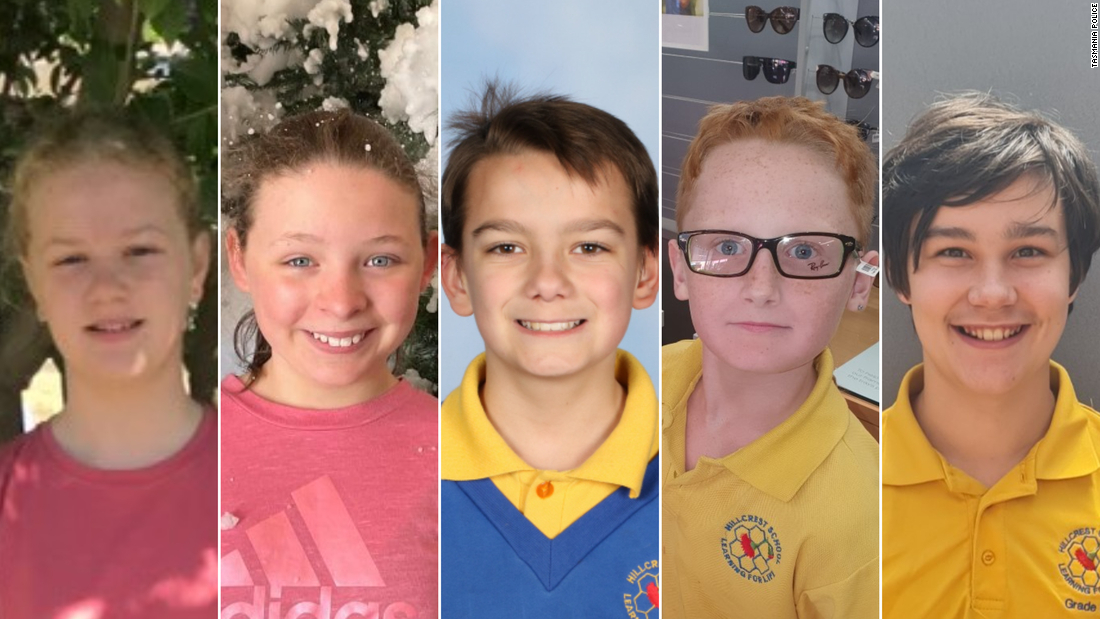 これまでに死亡が発表された児童５人/Tasmania Police