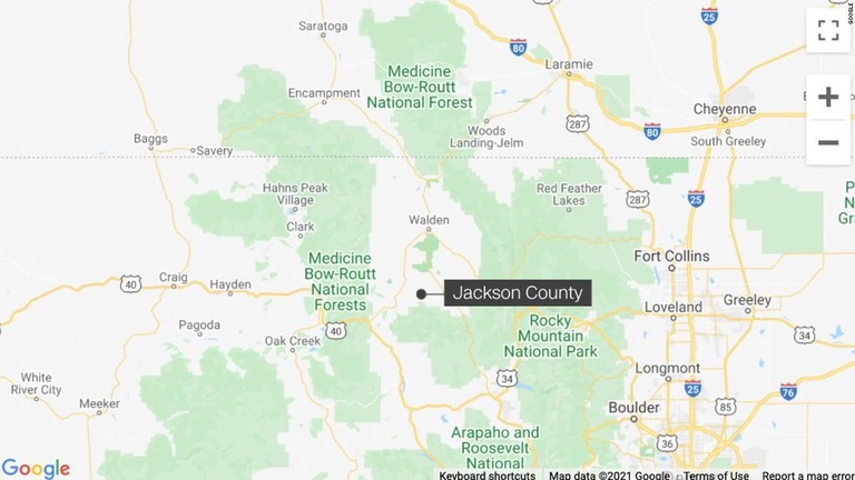 米コロラド州北中部のジャクソン郡で、オオカミが家畜を襲う被害が発生した/Google