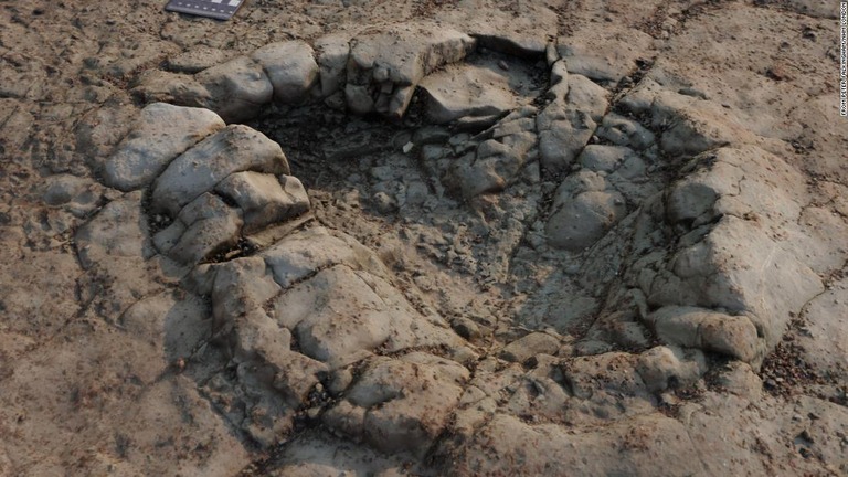 恐竜の足跡とみられる痕跡は３次元画像技術を使って記録された/From Peter Falkingham/NHM London