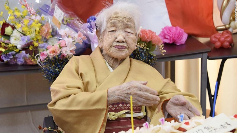 世界最高齢記録に認定されている田中力子（かね）さんが、１１９歳の誕生日を迎えた/Kyodo News/Getty Images