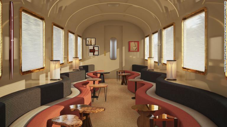 アコーのセバスチャン・バザン会長兼最高経営責任者（ＣＥＯ）はこれら列車について、「我々の想像を超えた豪華旅行の新たなビジョンを提示するものだ」と語る/Courtesy Orient Express La Dolce Vita/Accor/Dimorestudio