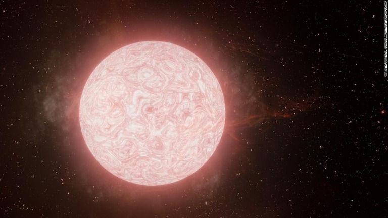 赤色超巨星が死期を迎え、ガスを噴出していることを表したイメージ画/The Astrophysical Journal/Northwestern University