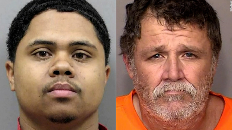 ２０代の黒人男性（左）が自分よりはるかに年上の重罪犯と間違われ、逮捕された/LVMPD/NDOC