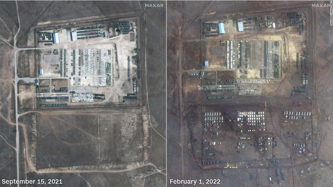 クリミア半島の駐屯地の衛星写真/Maxar Technologies