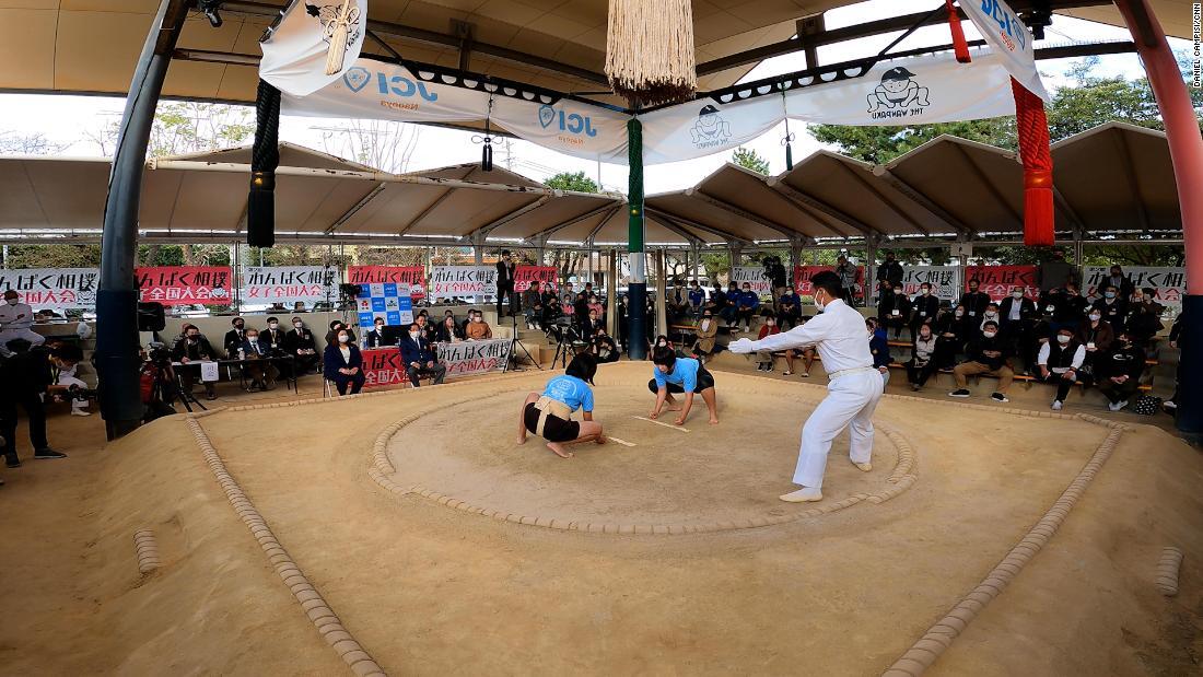女子のわんぱく相撲大会は２０１９年に初めて開催された/Daniel Campisi/CNN