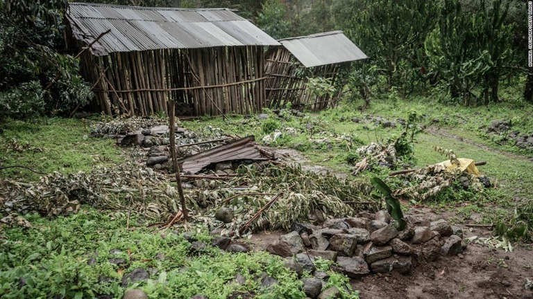 アムハラ州の村チェンナの共同墓地。虐殺の犠牲者とみられる遺体が埋葬されている/Amanuel Sileshi/AFP/Getty Images