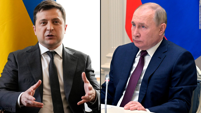 ロシアのプーチン大統領（右）とウクライナのゼレンスキー大統領/Getty Images/Sputnik/Kremlin Pool/AP