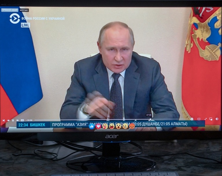 プーチン氏が欧米志向のロシア人を「裏切り者」と非難/Igor Golovniov/SOPA Images/Sipa USA/AP