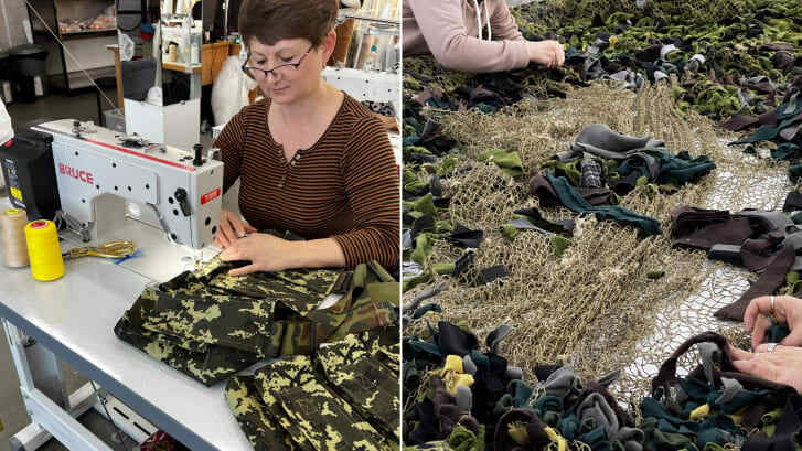 軍事用ネットやアサルトベスト、その他の防護衣を製作する女性裁縫師/Courtesy Milla Nova