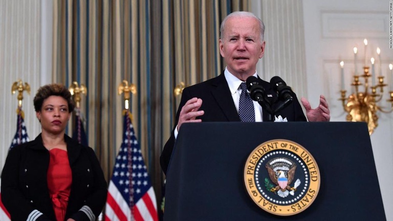 米国のジョー・バイデン大統領＝２８日、米ワシントンＤＣ/NICHOLAS KAMM/AFP/Getty Images